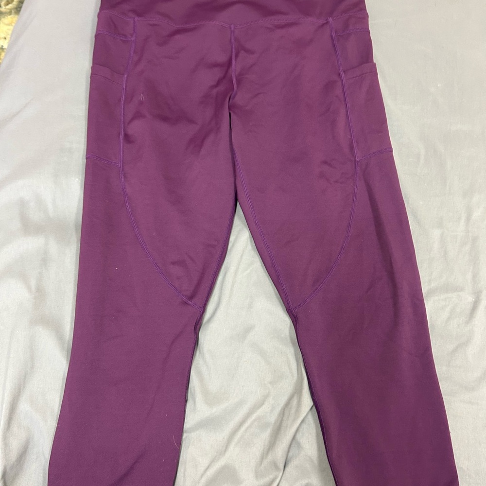 ZYIA Purple Athletic Leggings High-Waisted Stretch
